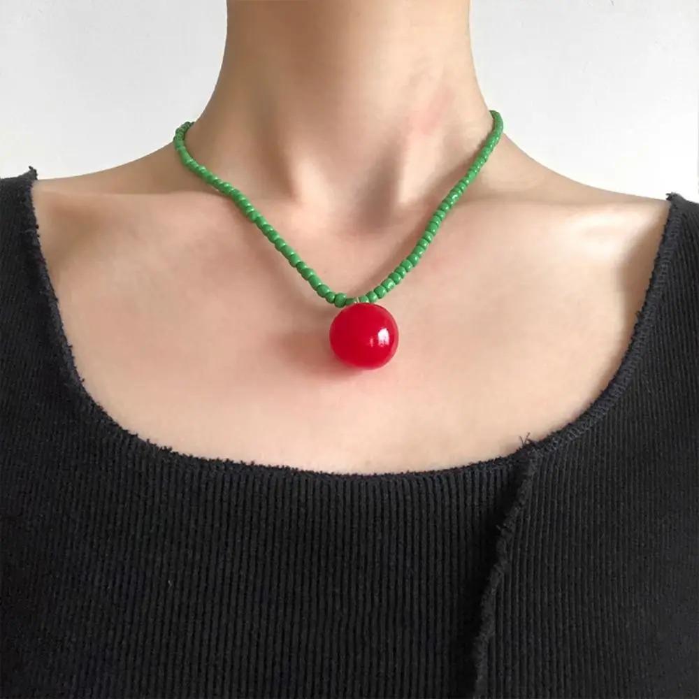 Fresh Fruit Fruits Pendant Necklace Dopamine Colored Jewelry Accessories Party Choker  Women Girls