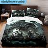 3PCS Alien Horror Artwork 3pcs Bedding,Including 3PCS Duvet Cover And 2pcs Pillowcases Perfect for Christmas,Ideal for Bedroom, Dormitory