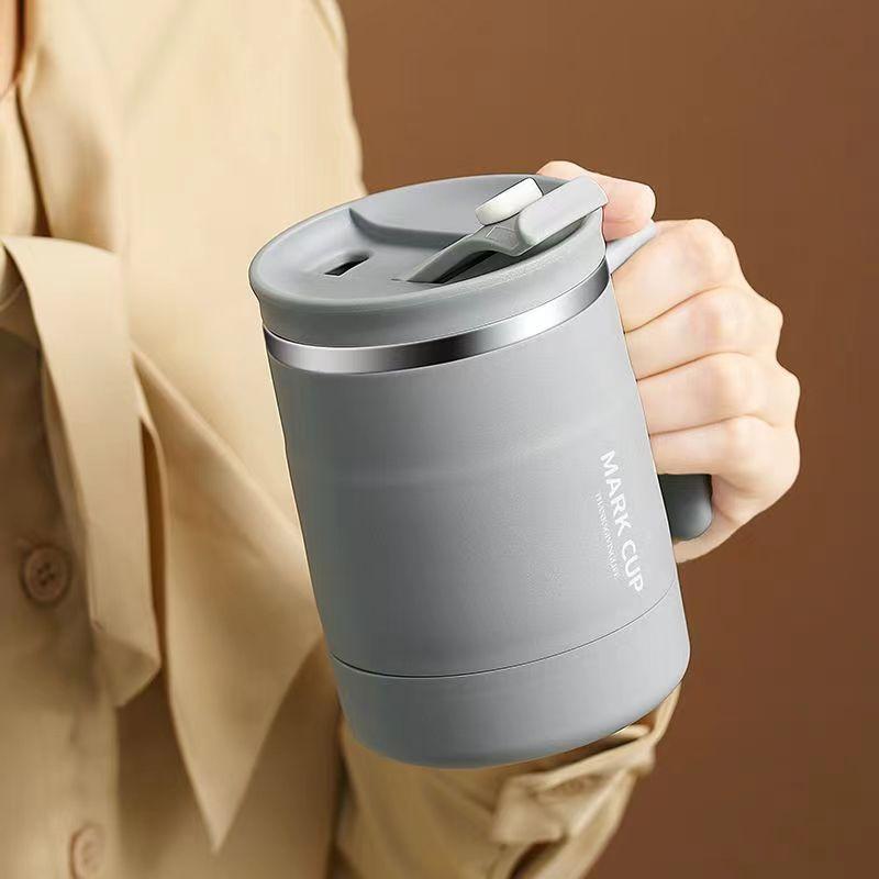 304 Stainless Steel Coffee Cup With Lid For Men And Women'S Office High-Value Tea Cup For Household Drinking Cup