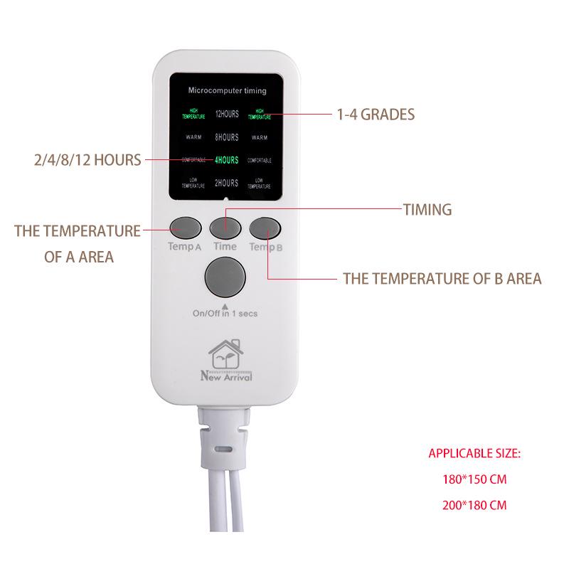 EU/UK Electric Heated Blanket - Single/Double Mattress Heating Pad (CE/ECM/LVD Certified)