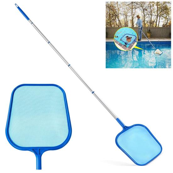 Pool Laubkescher Netz Feines Maschennetz Korb mit 5 Aluminiumstangensegmenten Pool Abschöpfwerkzeug zur Schmutzaufnahme Spa Teich