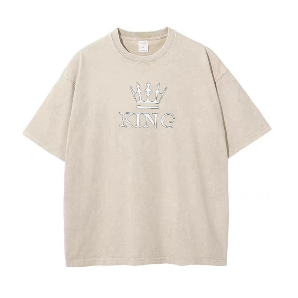 3D Printed King Crown Pattern T-Shirt Men Women Cotton Short Sleeve Casual Graphic Tee Streetwear Unisex Top