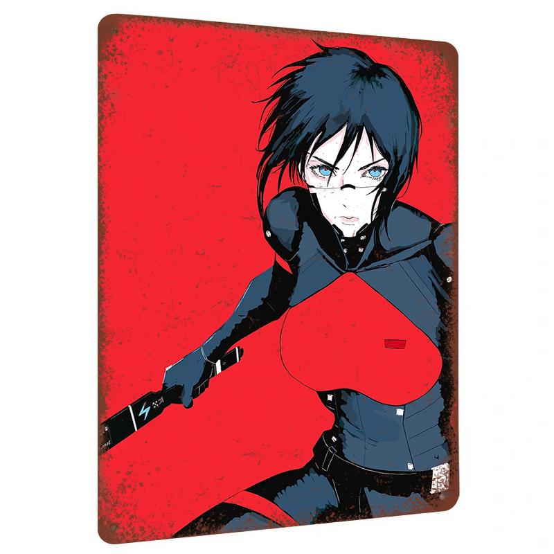 

Cyberpunk Anime Girl Metal Wall Art Creative Home Decoration Living Room Bedroom Hanging Ornament 20x30cm（7.8x11.8inch）