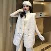 Autumn and winter new vest jacket Korean version imitation lamb wool vest medium and long loose fur integrated vest women