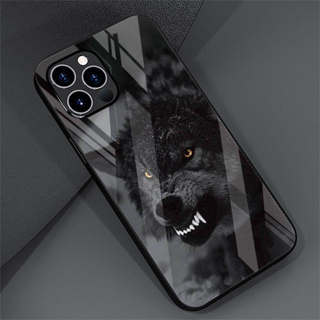 Wolf Tier Cool Tiger Glas Hülle Für Apple iPhone 13 Pro 11 14 12 7 8 Plus SE 2022 XR X XS Max 6 6S Gehärtete Handyhülle