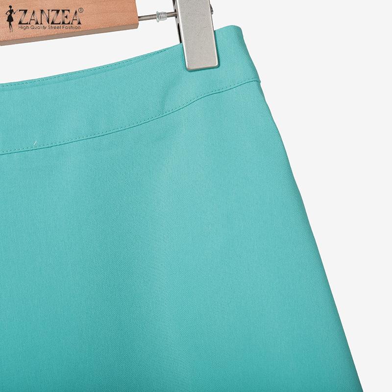 ZANZEA Bluză cu mâneci lungi și fuste Seturi de costume din două piese de vară pentru femei