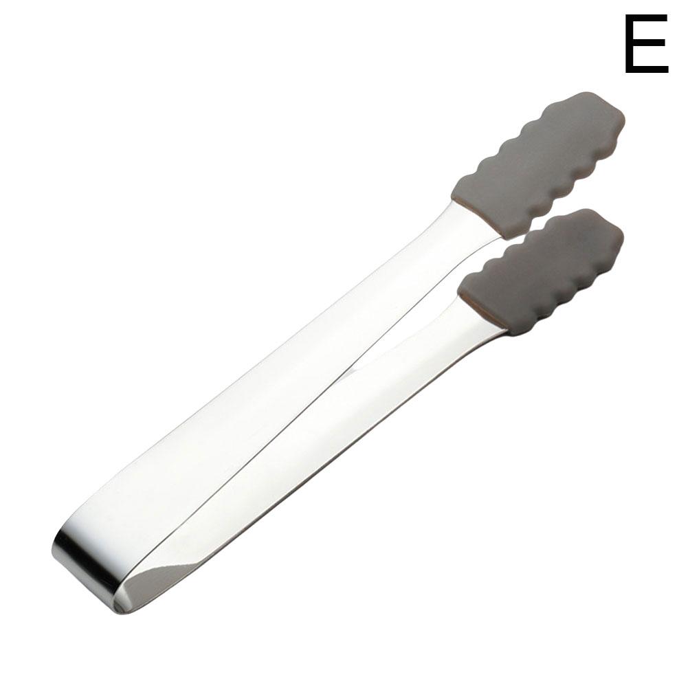 Steel Ice Tong Cube Clips With Silicone Antislip Dessert Sugar Head Barbecue For Kitc R0O9