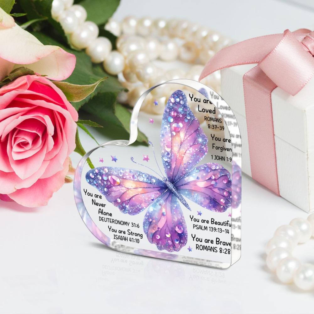 Inspirational Butterfly Acrylic Plaque - Perfect Christian Birthday Gift for Women, Mom, Sister, or Colleague | Versatile Home Decor Sign, Religious S
