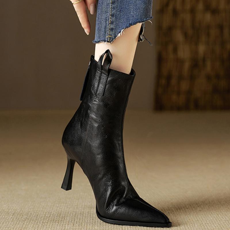 Design Spitzschuh Damen Stiefeletten Herbst Winter Dünne Absätze Schuhe Mode Kurze Stiefeletten De Mujer