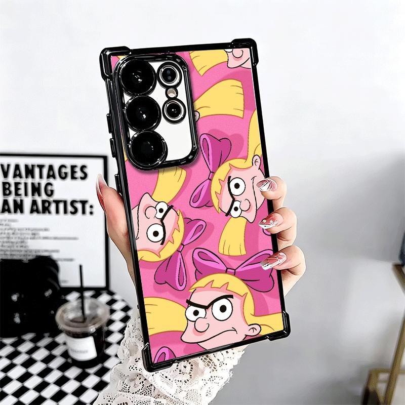 Cartoon Hey Arnold Helga Galvanisiert Handyhülle Für Samsung Galaxy S24 S25 FE S26 Edge S23 Ultra S22 S21 Plus S20 Anti-Fall Airbag