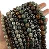 5 Stück Natürlicher Stein Dzi Tibetische Perlen Runde Kugel 6/8/10/12/14mm Lose Abstandshalter-Perlen Für Schmuckherstellung DIY Armband Zubehör