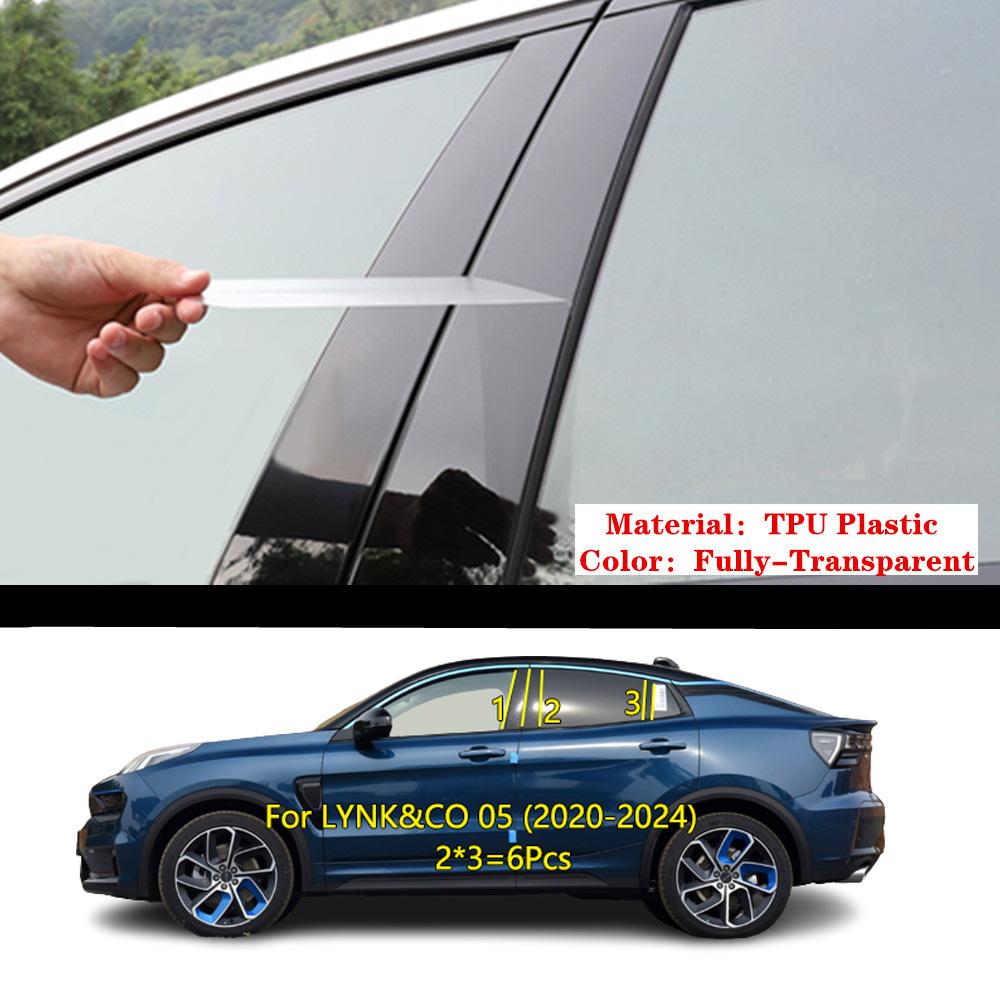 Car TPU/Glossy Mirror Pillar Post Door Trim Window Molding Cover Stickers For LYNK&CO 01 02 03 05 06 2017 2018  -2024