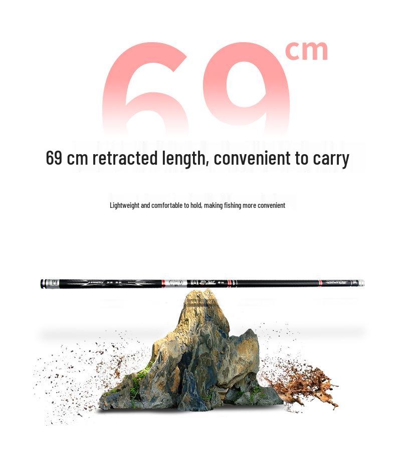 High-Carbon Stream Fishing Rod: Super Hard, Lightweight, 19/28 Tone for Crucian Carp