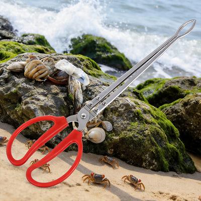 Loach Pliers Anti-slip Crab Fish Pliers Outdoor Garbage Tongs Crab-catching Magic Tools Tongs Stainless Steel Seafood Hand Tool