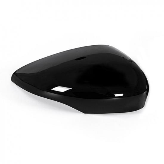 Gloss Black For 2011-17 Ford Fiesta Right Side Rearview Mirror Cover Caps Trim