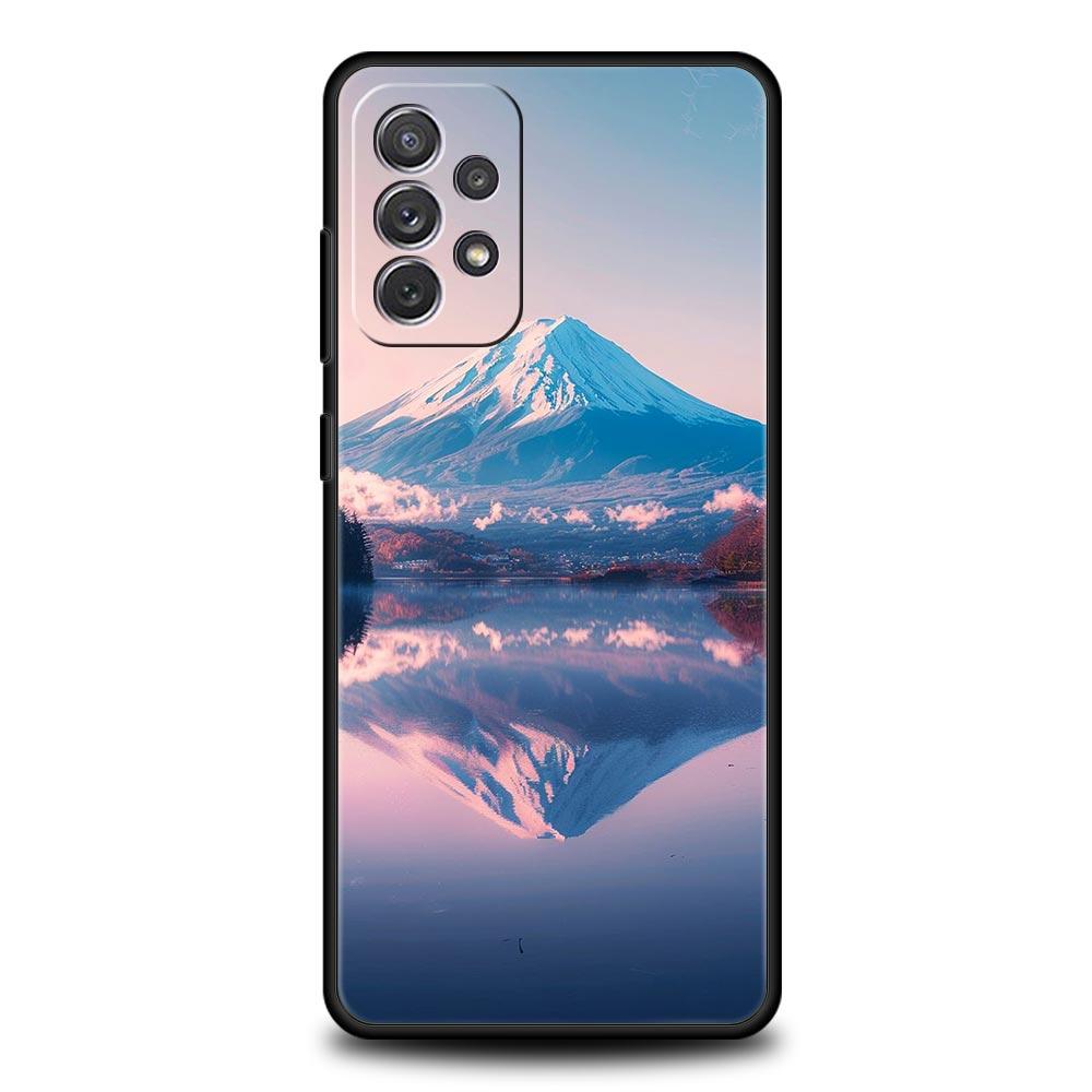 Japan Mount Fuji Cherry blossom Case For Samsung A15 A13 A51 A71 A41 A31 A21S A03S A05 A35 A55 A23 A25 A33 A53 A73 5G Cover