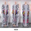 African Women's Plus Size Chiffon Print Beach Dress and Robe Set
