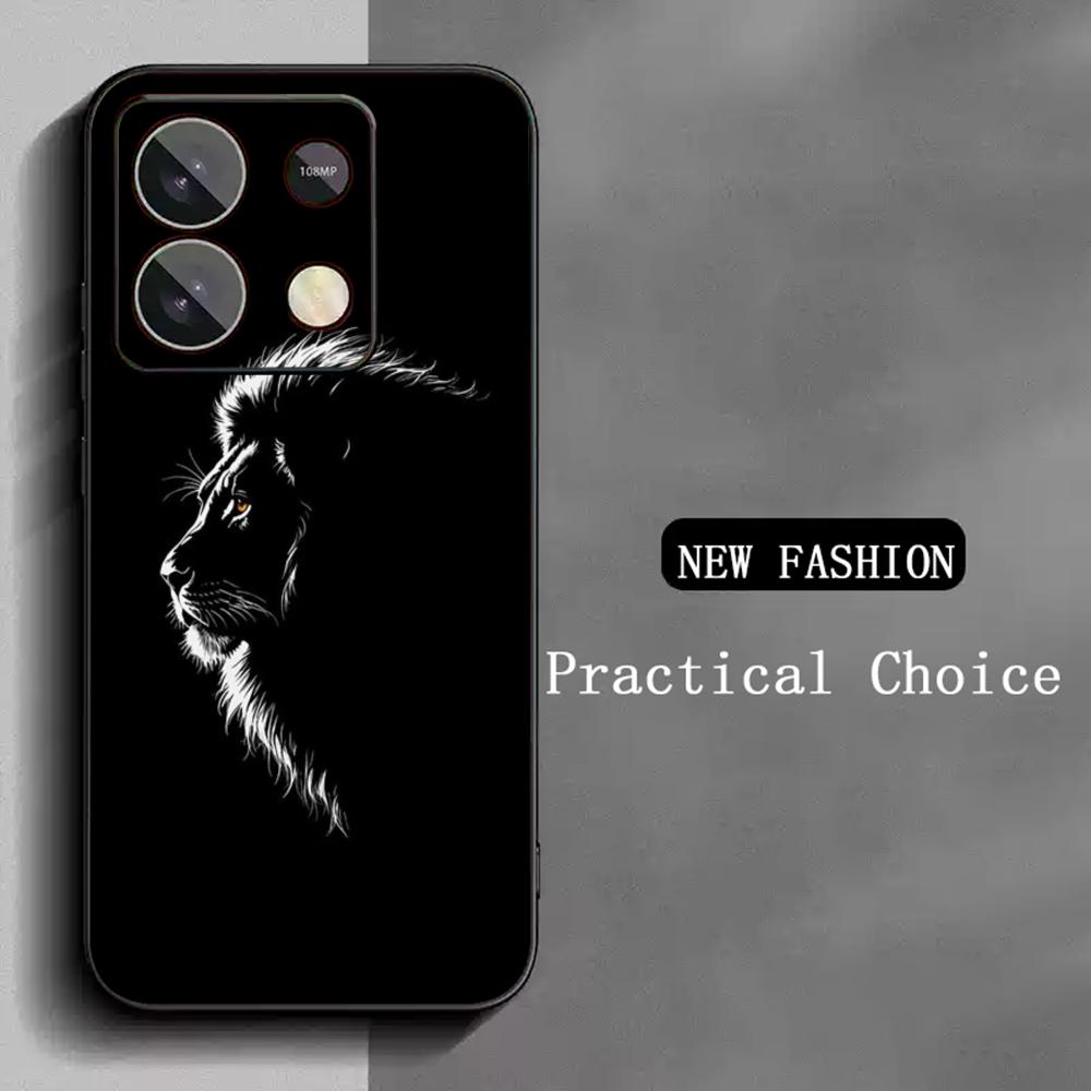 Cool king lion fashion design Phone Case For Redmi Note 14 13 12 11 Pro Plus S 5G 14C A3 Soft Black Phone Cover