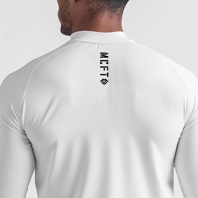 

Осенние компрессионные топы с длинными рукавами Muscleguys, быстросохнущие облегающие футболки для бодибилдинга и фитнеса XL белый