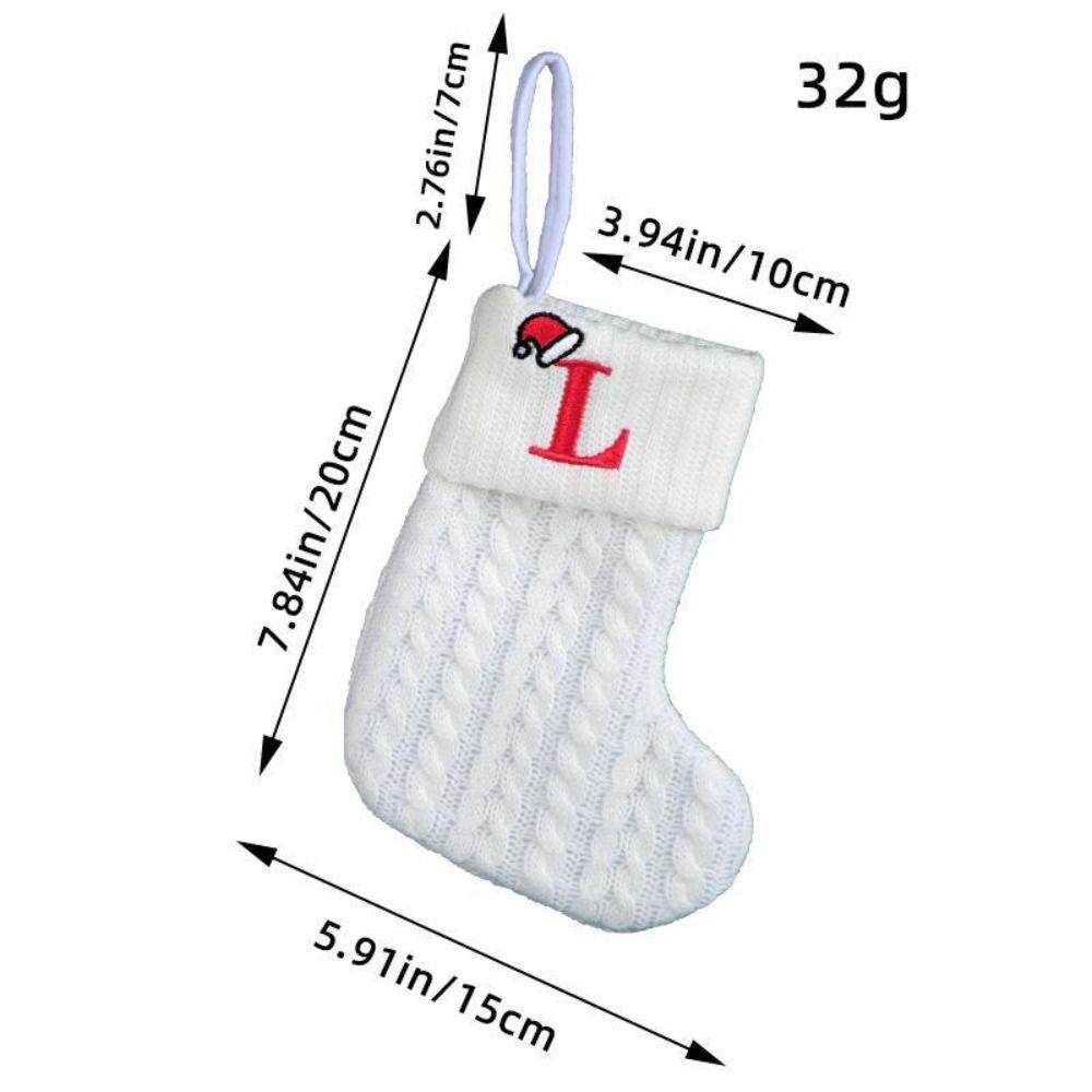Embroidered Christmas Socks Alphabet Christmas Tree Pendant  Christmas Tree