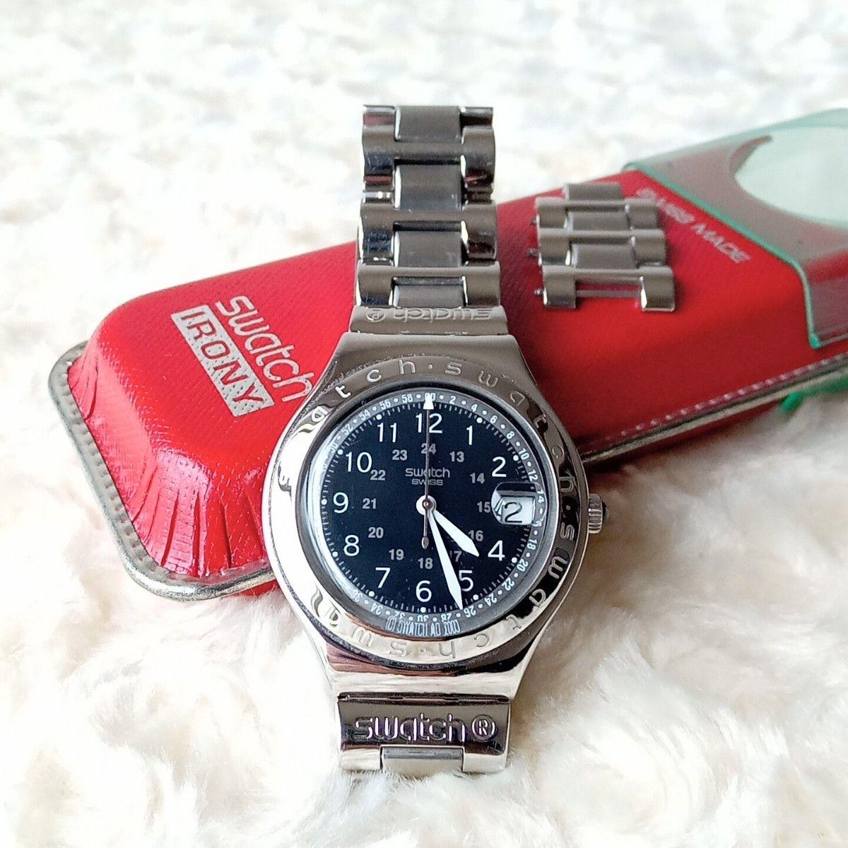 Used black swatch irony watch