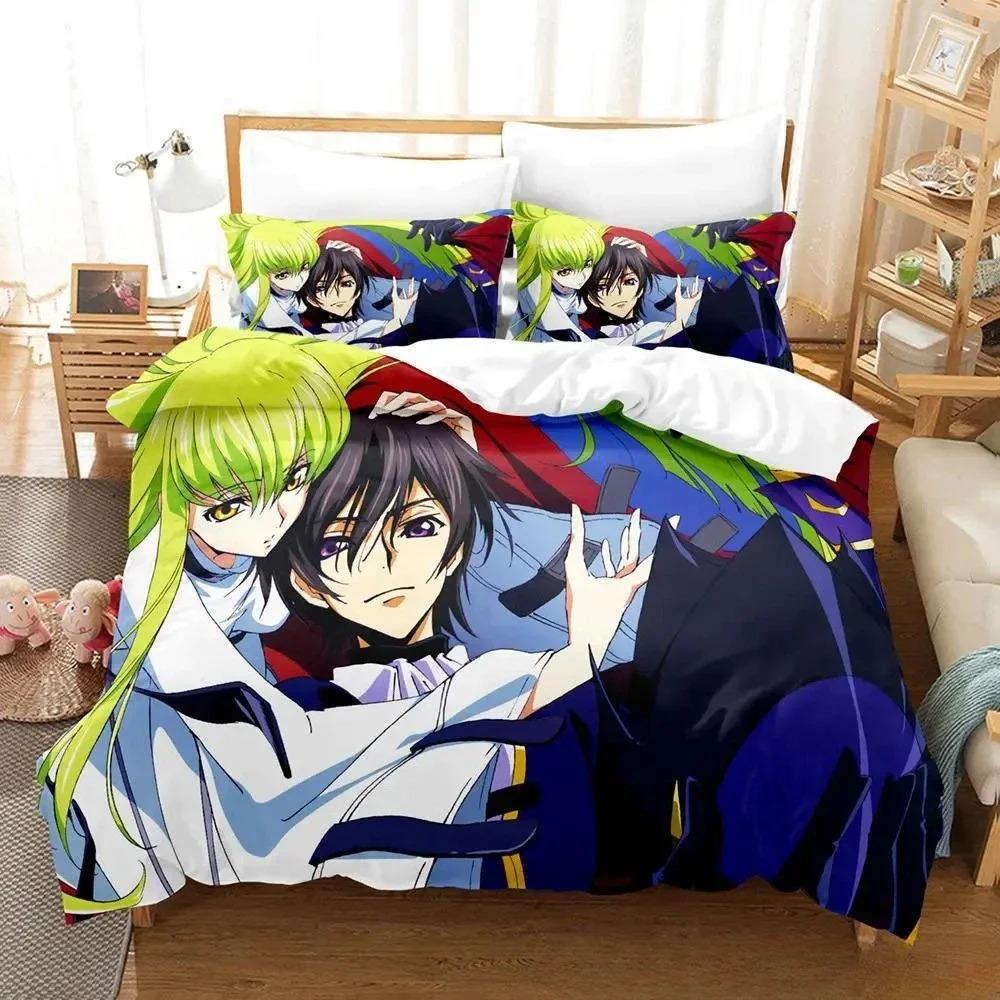 CODE GEASS 3D Printed Bedding Sets Luxury Duvet Cover Comforter Set Exquisite Bed Supplies Birthday Gift