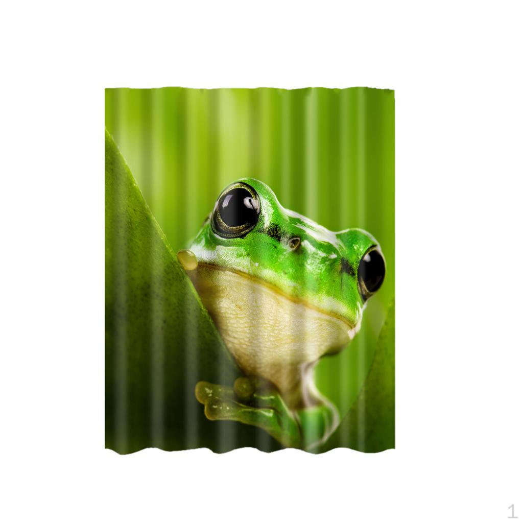 

1.8MX1.8M Bathroom Shower Curtain Panel Waterproof Cute Frog #11