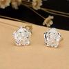 Buyee 925 Sterling Silver Female Stud Earring Elegant Rose Flower Small Earring for Women Fashion Fine Jewelry Earring Gift