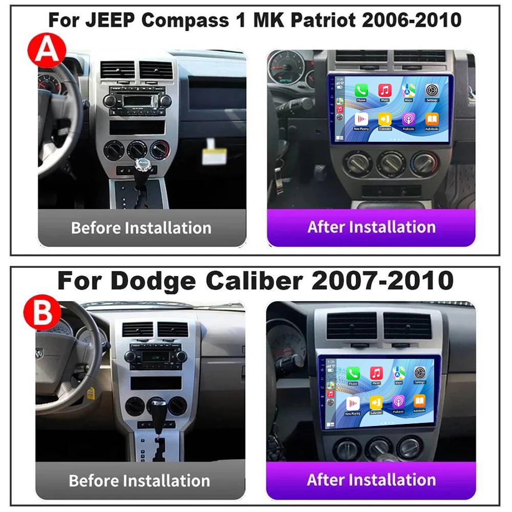 For Jeep Compass MK Patriot 2006-2009 Radio 2 Din Android Stereo Screen GPS Autoradio Head Unit Carplay Car Multimedia Player