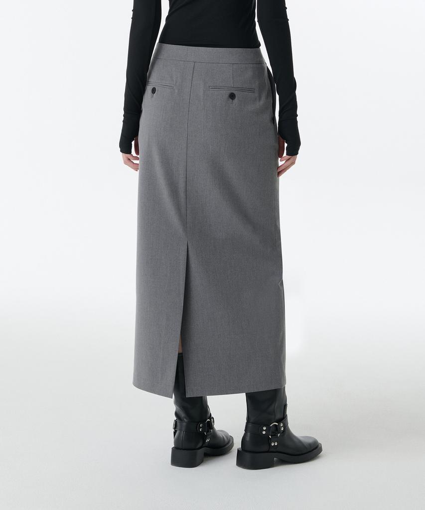 Musinsa Standard Woman Women'S Straight Maxi Skirt [Melange Gray]