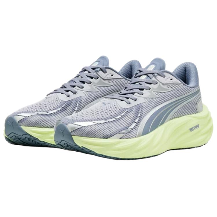 Puma Velocity Nitro 4 Comode Versatili Antiscivolo Durevoli Traspiranti Supporto Ammortizzazione Basse Scarpe da Corsa Sneakers da Uomo Argento Verde 31114019