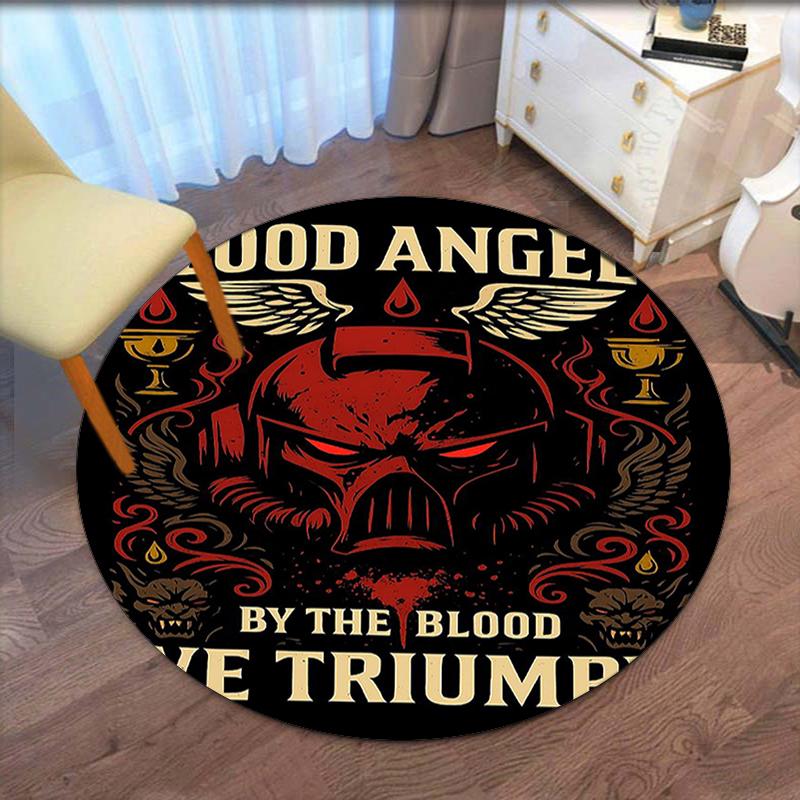 Warhammer 40k Drukowany Okrągły Dywanik Dywanik pod Krzesło Dywanik Obszarowy Wycieraczki do Przedpokoju, do Krzesła Biurowego Salonu Sypialni Kuchni.