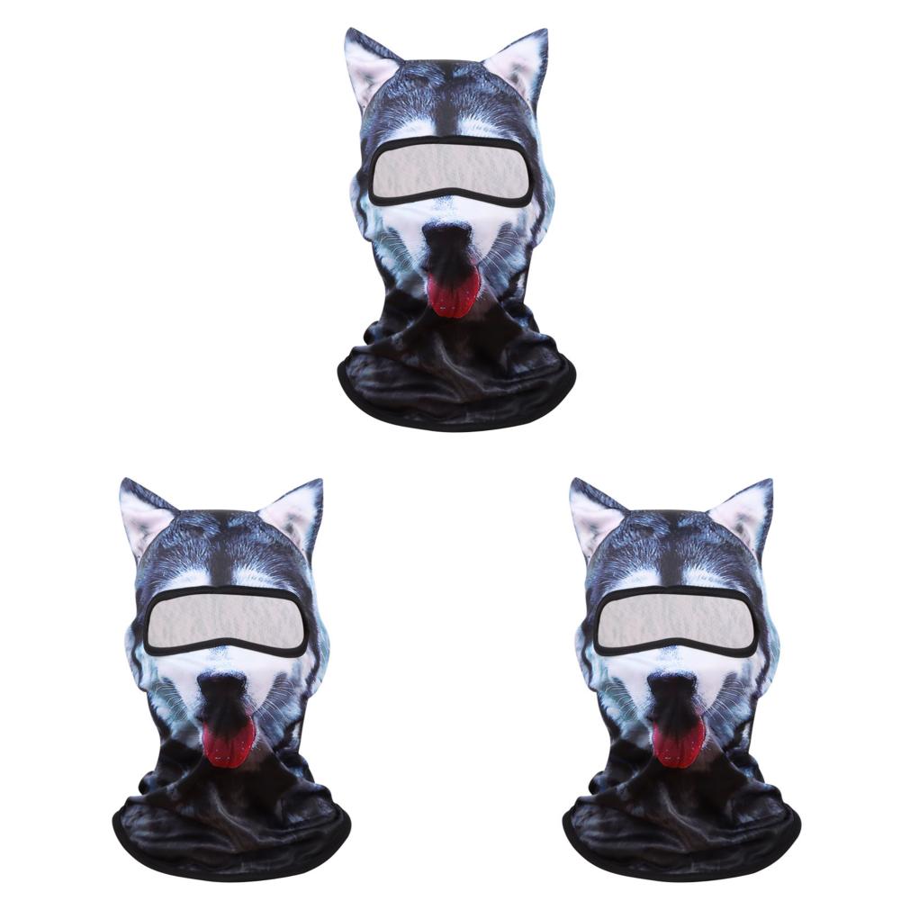 5/1 Stück 3D Stehohren Tier Sturmhaube Gesichtsmaske für Musikfestivals Raves Ski Cosplay Party Outdoor Sonnenschutz Sturmhaube Hut