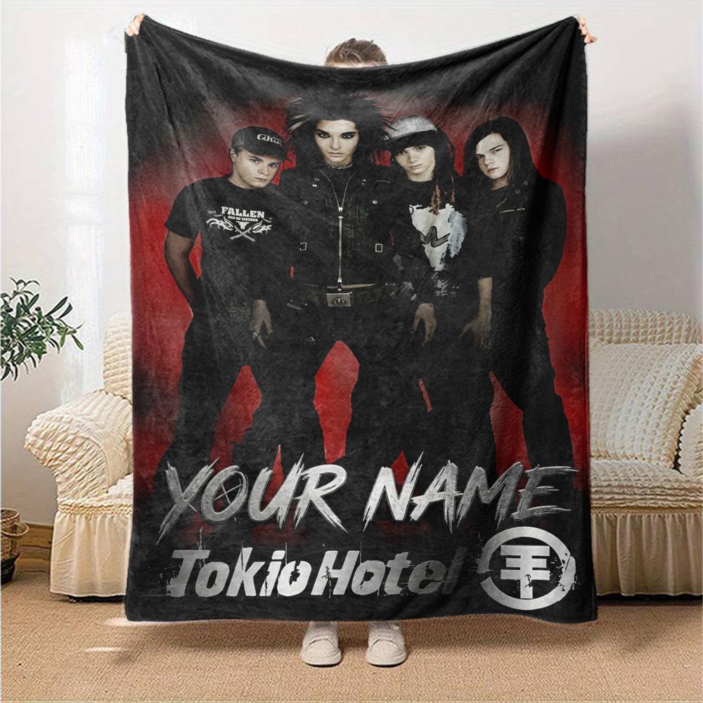 Name Custom Tokio Hotel Print Flannel Blanket High Quality Warm Comfortable Cover for All Seasons Perfect for Gifts Home Decor