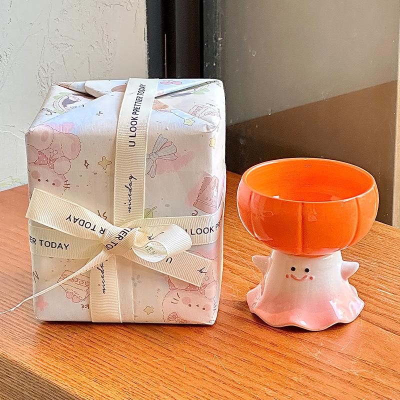 Birthday gift cute funny ghost water cup pumpkin ceramic mug for girl girlfriend Halloween souvenir