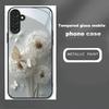 Funda de cristal para teléfono con pintura metálica de diente de león adecuada para Samsung Galaxy S26 S25 S24 S23 S22 S20 FE Ultra Plus cubierta trasera anticaí