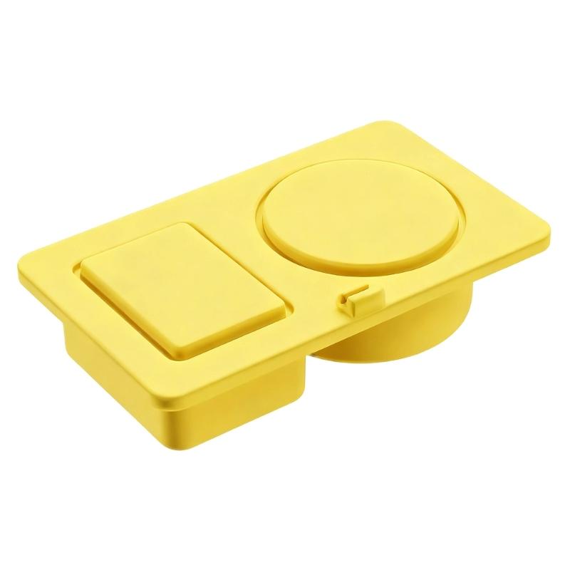 Food Grade Silicone Two Section Snacks Box Secure Cover Kitchen Organizers Travel Essential Camping Food Carriers жёлтый
