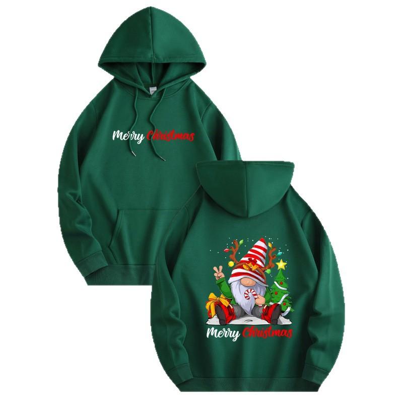 Festive atmosphere, men's casual Christmas hoodie, Santa Claus and Merry Christmas