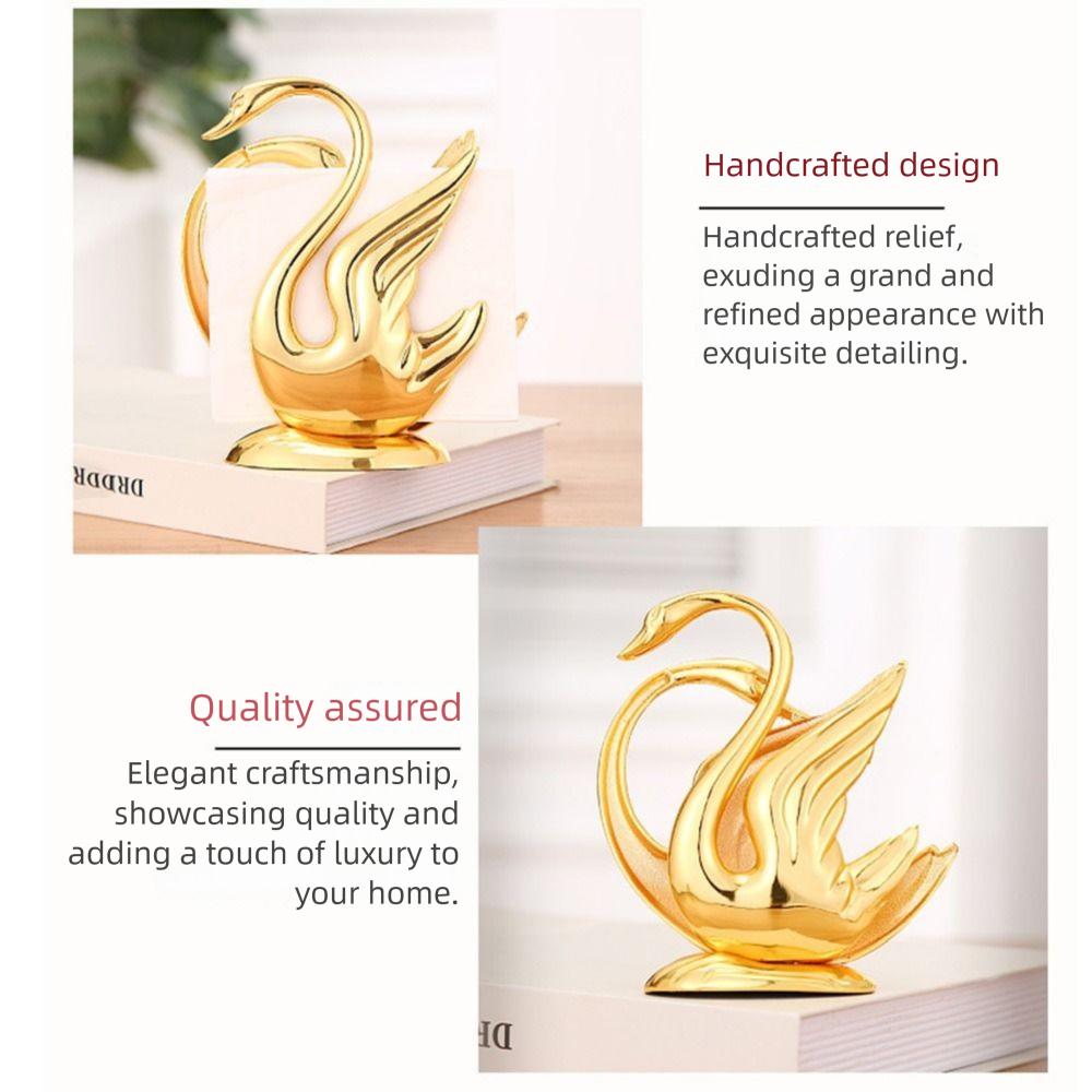 Rostfreier Goldener Schwan Serviettenhalter Handgefertigt Elegant Vertikaler Serviettenständer Große Kapazität Rutschfester Boden