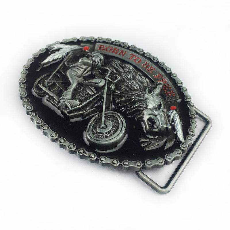 Zinc Alloy Wolf Head Belt Buckle - Western Cowboy Style