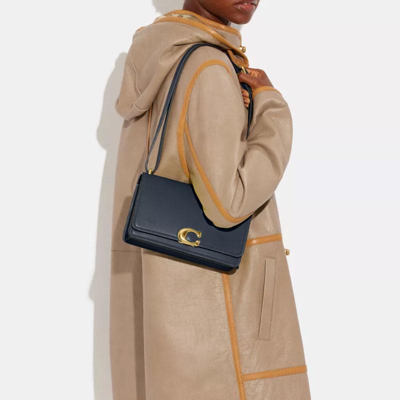 New COACH Bandit Calfskin Crossbody Bag Shoulder Bag Women's Blue CC416-B4DE