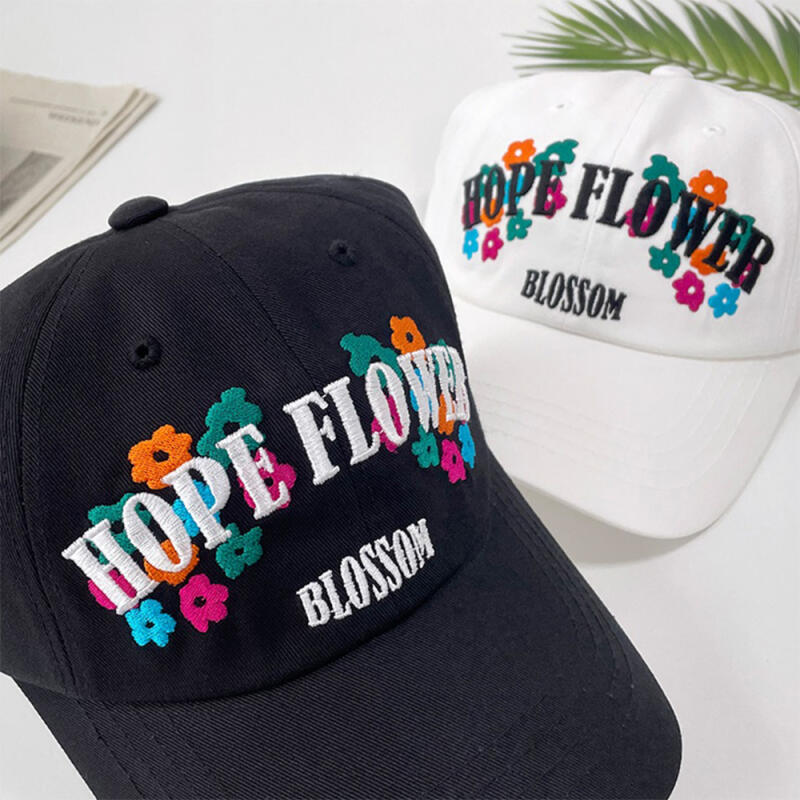 Vedana Ball Cap Women s Hat Lettering Cute Flower Vivid black