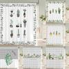 Tropical Plant Cactus Shower Curtain 180cm *180cm with Hooks, Floral Waterproof Shower Curtain, Shower Curtains for Bathroom