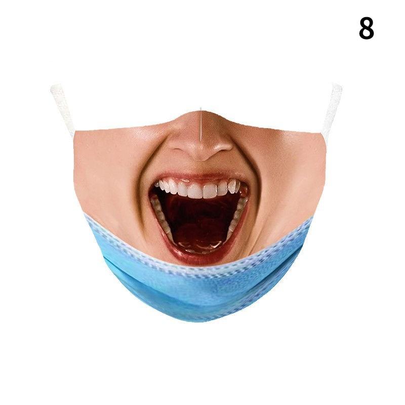 2021 Halloween Spoof 3D Printed Unisex Mask Wind and Dust Mask
