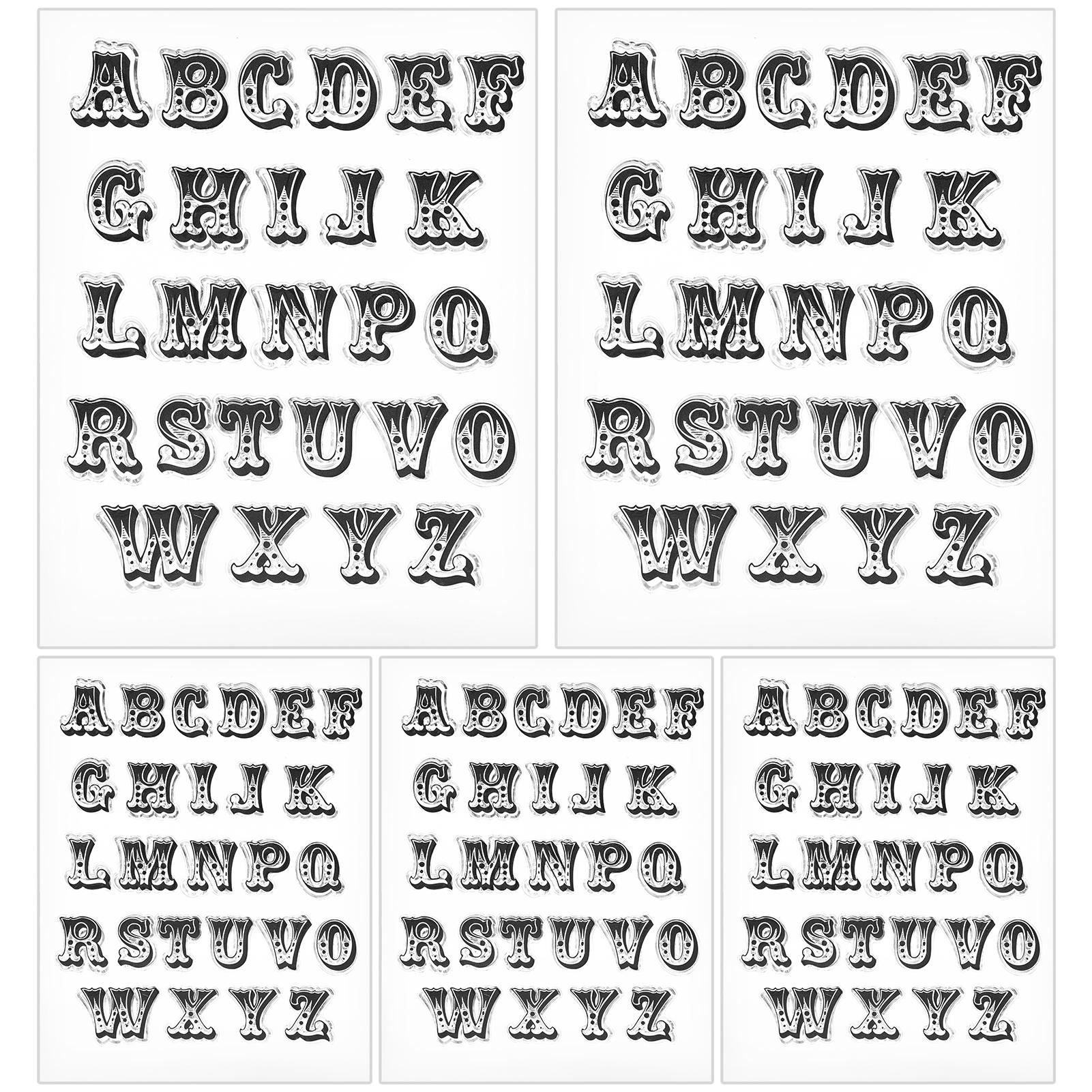 

5Pcs Transparent Stamp TPR DIY Journal Scrapbooking Capital Alphabet Clear Rubber Tool T1771