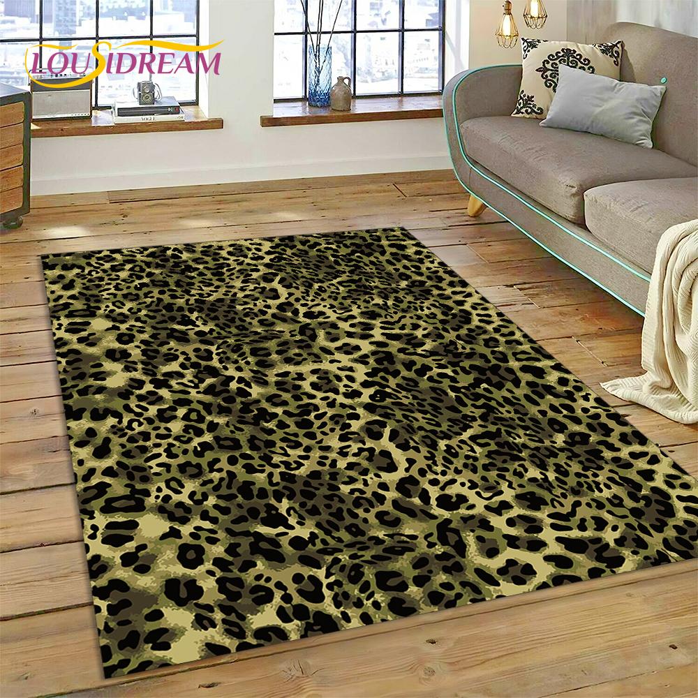 Colorful Zebra Stripe Leopard Tiger Print Pattern Rug Carpet for Living Room Bedroom Decor,Non-slip Decoration for Sofa Doormat