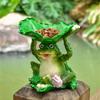 Frogs Statue Bird Feeder Resin Figurine for Garden and Terraces Outdoor Backyard Decorative Statue Bird Feeding Station