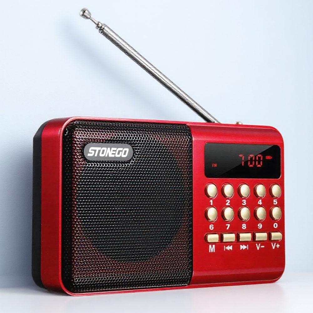 

Portable Rechargeable Auto FM Radio Player Mini Multi-function Radio with Plug-in Card Slot