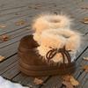 Dicke Fell-Vintage-Vielseitige Schneestiefel für Damen, Baumwollschuhe, Kurzstiefel