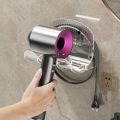 Hair Dryer Holder Wall Mounted Easy Installation Space-saving Moisture-proof Heavy Duty Bathroom Storage Organizer
